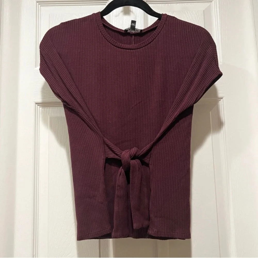Express | Front Tie Ribbed Top | size XS - Picture 1 of 4